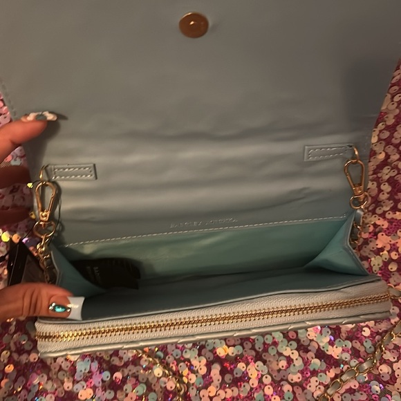 Badgley Mischka Silver Sky blue Quilted Bag - Picture 6 of 9